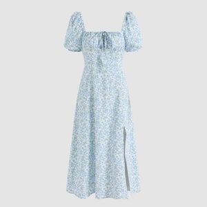 CIDER Ditsy Floral Square Neck Midi Dress
